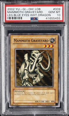 2002 YU-GI-OH! LOB-LEGEND OF BLUE EYES WHITE DRAGON MAMMOTH GRAVEYARD PSA 10-image
