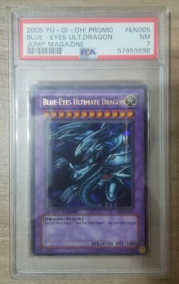 Yu-Gi-Oh! Blue-Eyes Ultimate Dragon JMP-EN005 Shonen Jump Magazine PSA 7-image