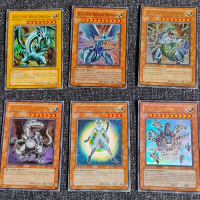 Yugioh Card Light Lot Of 6 Rare Blue Eyes White Dragon Shining Super Conductor-image