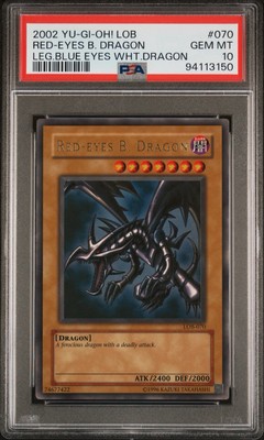 2002 Yu-Gi-Oh! LOB Red-Eyes B. Dragon #LOB-070 PSA 10-image