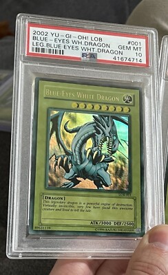 Yu-Gi-Oh! Blue-Eyes White Dragon Legend of Blue Eyes Unlim. LOB-001 FADED PSA 10-image