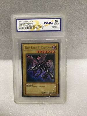 YuGiOh Red-Eyes B. Dragon 1st Edition SDJ-001 WCG 10 GEM MINT Ultra Rare-image