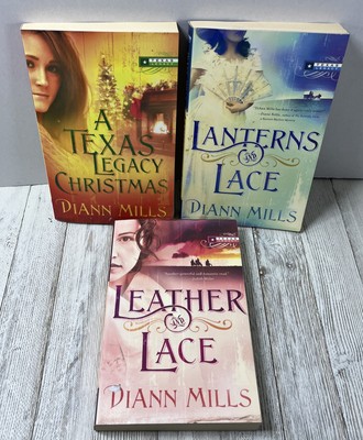 Lot of 3 Texas Legacy books by DiAnn Mills - Leather & Lace, Lanterns, Christmas-image