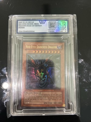 Yugioh Card 1st Ed. Red-Eyes Darkness Dragon Ultra Rare CGA 8.5 SD1-EN001 2005-image