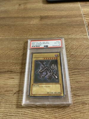 2003 Yu-Gi-Oh! 1st Edition Red-Eyes Black Dragon PSA 4 VG-EX SDJ-001 ULTRA RARE-image