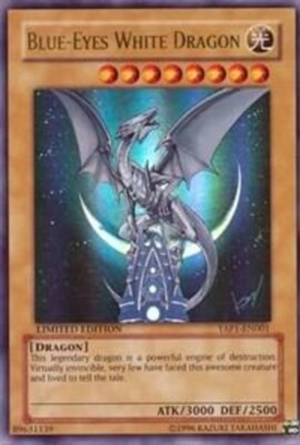 Yu-Gi-Oh! Blue-Eyes White Dragon YAP1-EN001 Ultra Rare Heavy Played Damaged-image