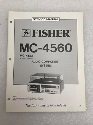 Vintage Original Fisher MC-4560 Audio Component System Service Manual Repair-image