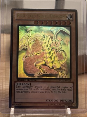 Blue Eyes White Dragon Ghost Rare GLD5 EN001 Gold Series Haunted Mine In Hand-image