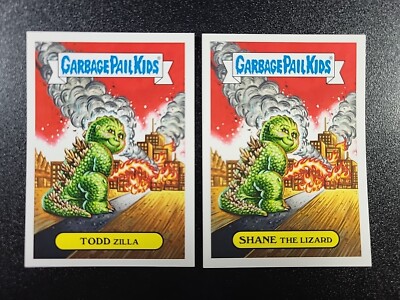Godzilla Spoof 2 Card Set Garbage Pail Kids-image