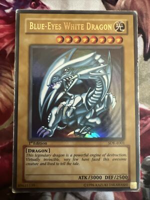 Blue-Eyes White Dragon SDK-E001 1st Edition European Print Heavily Played-image