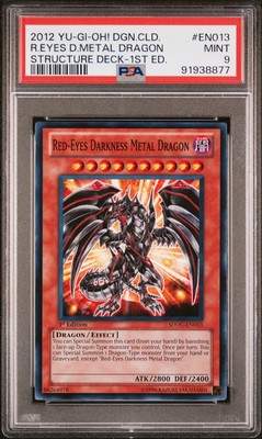 2012 YU-GI-OH! DRAGONS COLLIDE #EN013 RED-EYES DARKNESS METAL DRAGON PSA 9-image