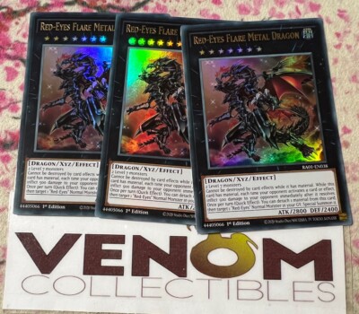 3x (M/NM) *EURO* Red-Eyes Flare Metal Dragon RA01-EN038 Ultra Rare 1st Ed YuGiOh-image