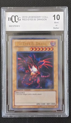 Yugioh Red-Eyes B. Dragon ULTRA RARE Holo LC01-EN006 GEM MINT 10 BCCG Beckett-image