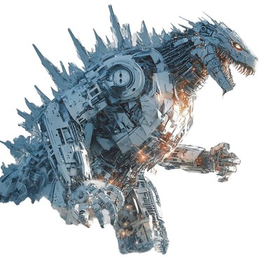 Robotic Godzilla Vinyl Car Decal Sticker – Waterproof & UV-Resistant-image