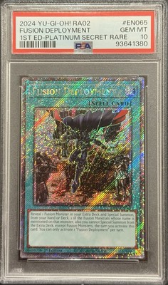 2024 PSA 10 YUGIOH 25TH 1ST ED PLATINUM SECRET RARE FUSION DEPLOYMENT 💫-image