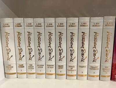 L. Ron Hubbard Mission Earth, Rare White Leatherbound Limited Edition Set-image
