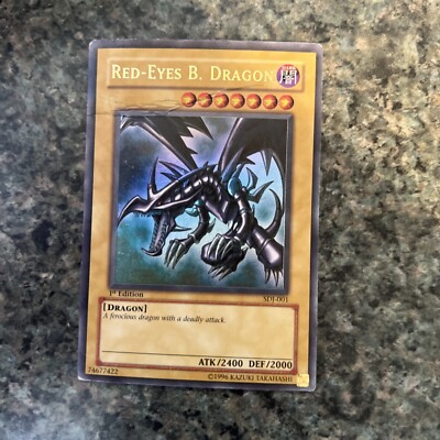 Yugioh: Red-Eyes B. Dragon - SDJ-001 - Ultra Rare - 1st Edition - MP crease  y11-image