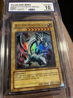 Blue Eyes White Dragon 2024 YU-GI-OH! RP01-RETRO PACK #EN001 CCG Gem Mint 10-image