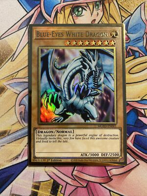 YuGiOh BLUE-EYES WHITE DRAGON | MGED-EN001 Premium Gold Rare Maximum Gold NM-image