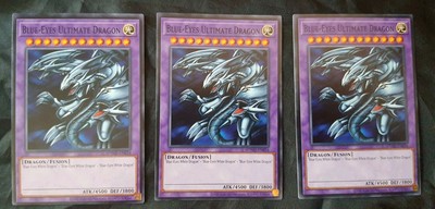 3x Blue-Eyes Ultimate Dragon x3 COMMON YUGIOH! NM Yugioh TCG Playset-image