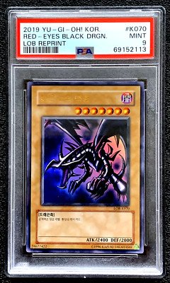 PSA 9 MINT 2019 RED EYES BLACK DRAGON YUGIOH KOR LOB REPRINT #K070 G4817-image