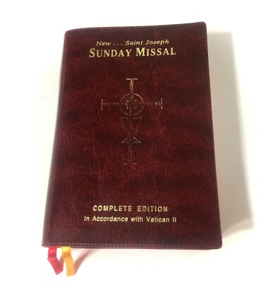 VINTAGE 1999 The New SAINT JOSEPH Sunday Missal Hymnal Complete Edition Leather-image