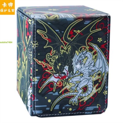 Yu-Gi-Oh! Blue-Eyes White Dragon Boxed Card Toy Card Box Leather Storage Box New-image
