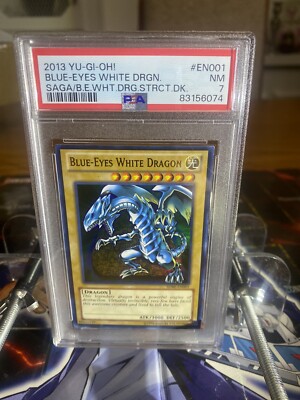 2013 Yugioh Blue Eyes White Dragon SDBE-EN001 PSA 7-image