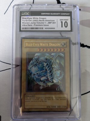 Yugioh Blue-Eyes White Dragon Shonen Jump Magazine JMP-001 PSA cgc 10-image