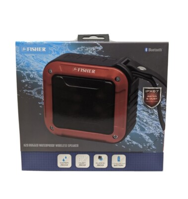 Fisher H2O Rugged Red Waterproof Wireless Bluetooth Speaker FBT180R *Read*-image