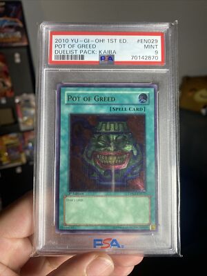 Yugioh 2010 Pot of Greed PSA 9 Mint Ultimate Rare UTR DPKB EN029 1st Edition-image