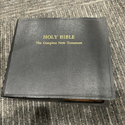 Holy Bible The Complete New Testament 1953 Audio Book Vinyl Records Missing One-image