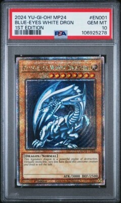 2024 YU-GI-OH! MP24-25TH ANV TIN: DUELING MIRRORS BLUE-EYES WHITE DRAGON PSA 10-image