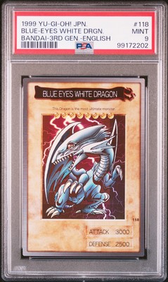 1999 YU-GI-OH! JPN BANDAI-3RD GENERATION ENGLISH BLUE-EYES WHITE DRAGON PSA 9-image
