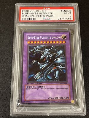 Yugioh Blue-Eyes Ultimate Dragon PSA 9 Dragon Retro Pack RP01-EN000-image