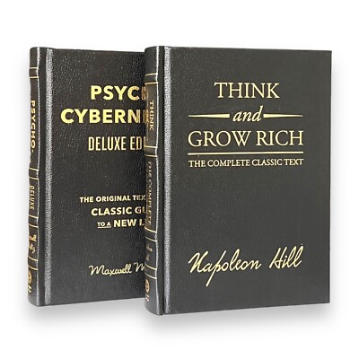 2 Books Set: THINK AND GROW RICH & PSYCHO-CYBERNETICS Deluxe Leather Gift Editio-image