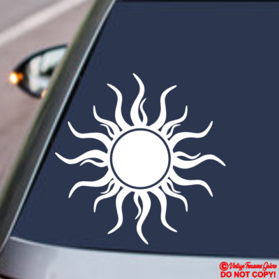 SUN Vinyl Decal Sticker Car Rear Window Wall Bumper Tribal Symbol Astrology Star-image