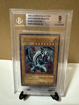 Blue Eyes White Dragon LOB-001 Yugioh 2002 BGS 9-image