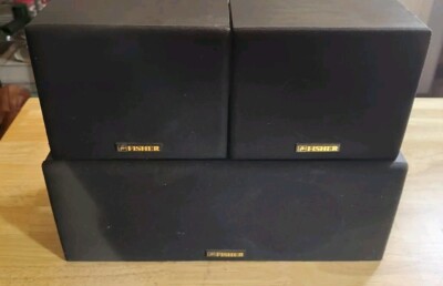 Vintage 3 FISHER Surround Sound Speaker System 2x WS-R424 and 1x WS-C424 Works-image