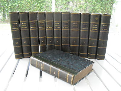 OEUVRES COMPLETES DE BUFFON PAR M. LE COMTE DE LACEPEDE 1817 12 VOL SET LEATHER-image