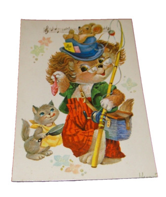 Postcard With Sound System Pouet Pouet Fisher Cat Mouse N27-image