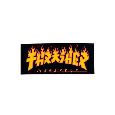 Thrasher Skateboard Magazine Sticker Godzilla Flame Black 3.5