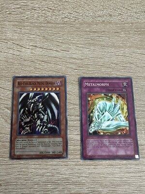 Yugioh Cards Red Eyes Black Metal Dragon Metalmorph Holos Set With Free Gift-image