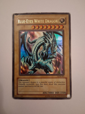 Blue-Eyes White Dragon LOB-001 Ultra Rare Unlimited OG MP Yugioh 89631139-image
