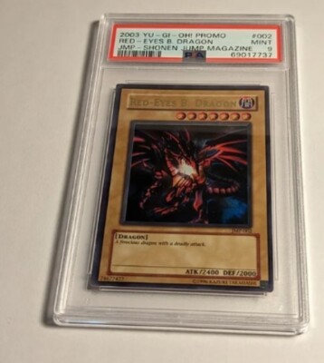YUGIOH! PSA 9 2003 Red-Eyes B. Dragon JMP-002 Ultra Rare. Extremely Rare Artwork-image