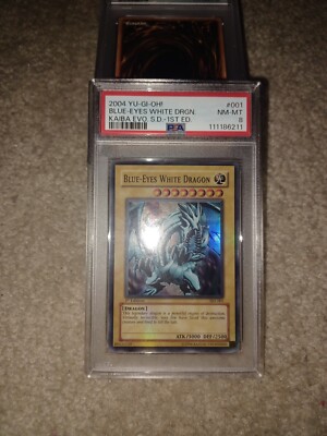 Yugioh blue eyes white dragon 1st edition SKE-001 psa 8-image