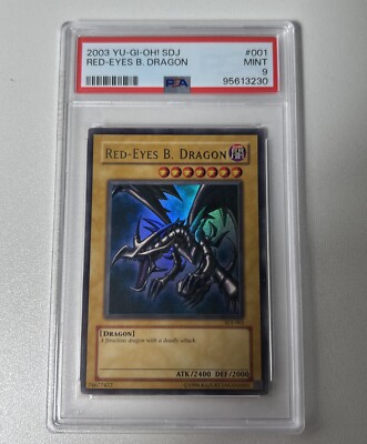 Red-Eyes Black Dragon SDJ-001 #001 YuGiOh Starter Deck: Joey Foil PSA 9 MINT-image