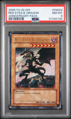Yu-Gi-Oh! Red-Eyes Black Dragon Anniversary Pack Ultra Rare YAP1-EN002 PSA 8-image