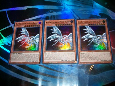 3x Blue-Eyes Alternative White Dragon 1st Edition Ultra Rare RA02-EN010-image