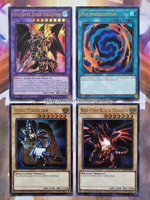 Yugioh Red-Eyes Dark Dragoon Set 4 card Black Dragon Magician Polymerization-image
